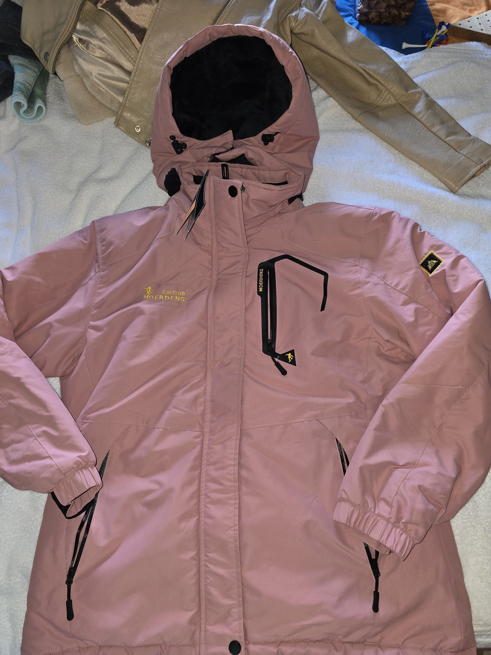 NWT Women's Ski Jacket Hooded Insulated Coat - Dusty Rose Size L